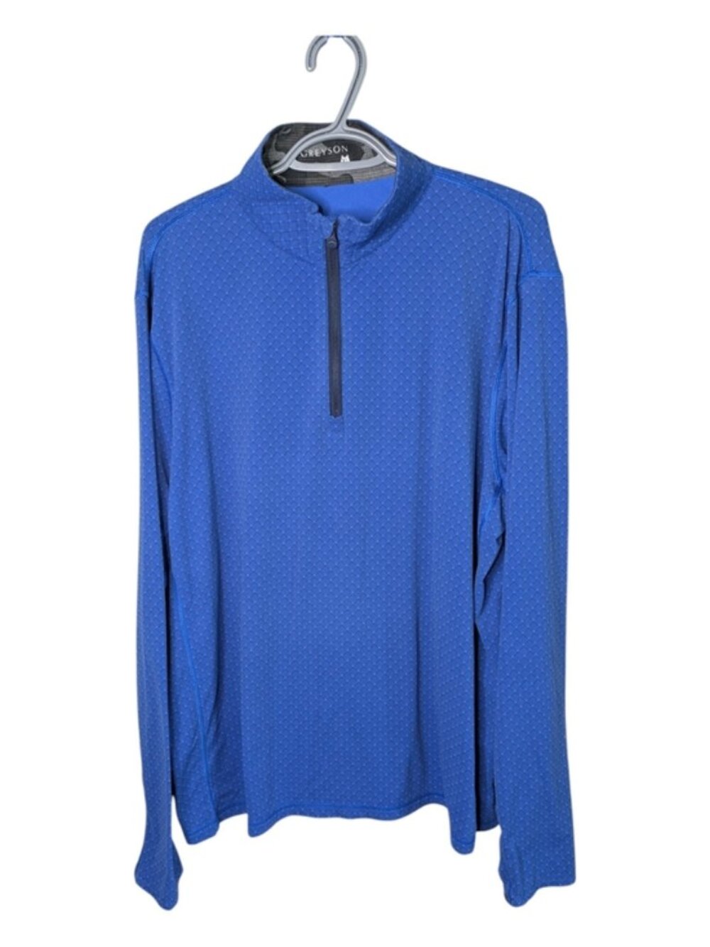 Greyson 1/4 Zip Royal Blue Patterned Performance Sport Golf Pullover Size XL